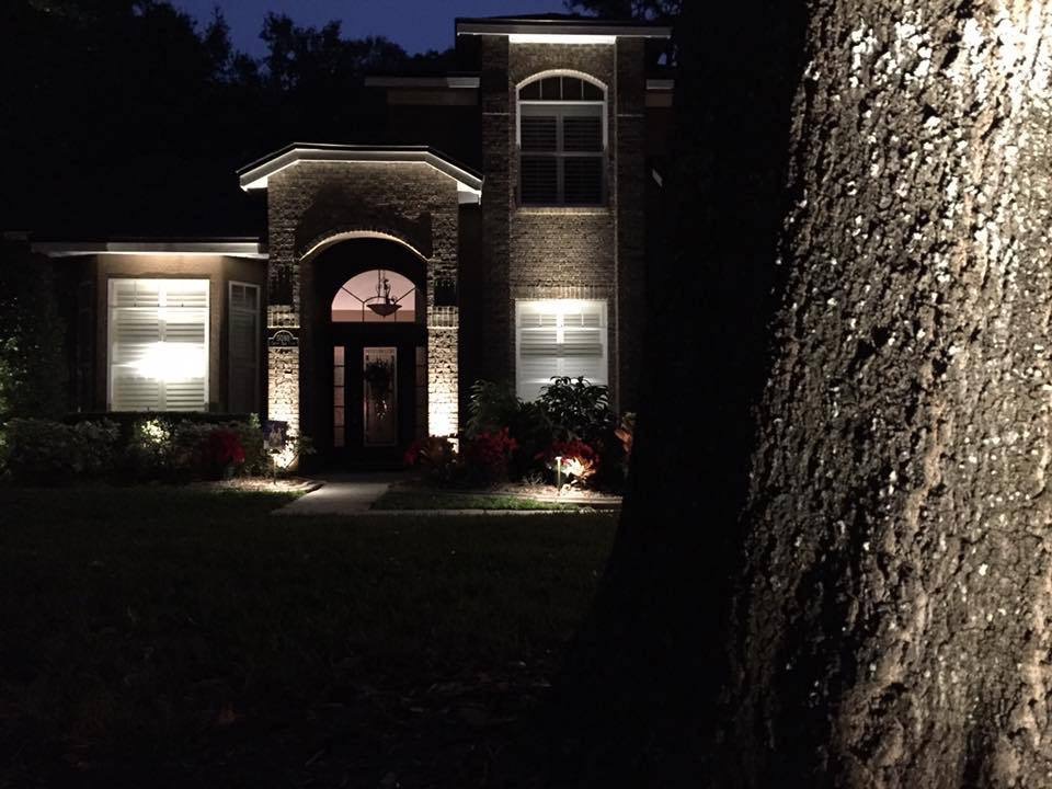 Landscape Lighting House and Tree